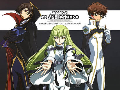 Code Geass, C.C. , Kururugi Suzaku, Lamperouge Lelouch, Zero, วอลล์เปเปอร์ HD HD wallpaper
