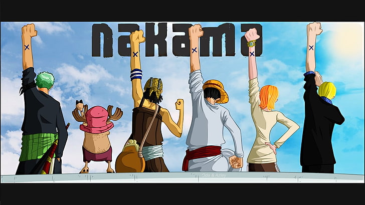 Jednoczęściowy plakat, One Piece, Monkey D.Luffy, Roronoa Zoro, Tony Tony Chopper, Usopp, Nami, Sanji, Tapety HD