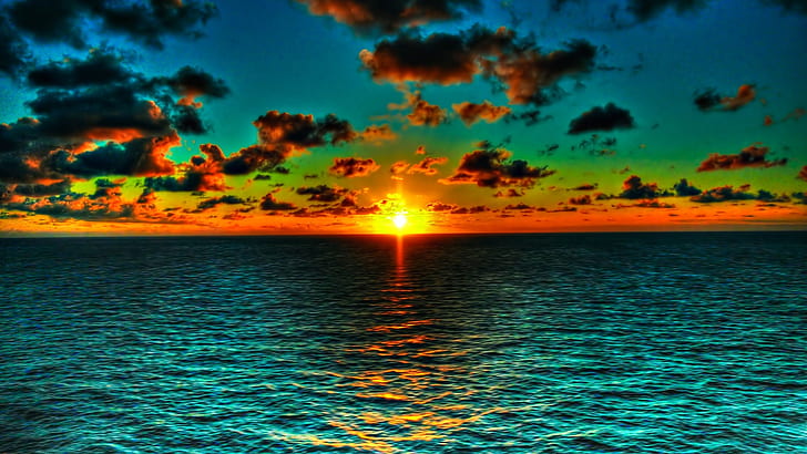 tramonto mare 1920x1080 Natura Tramonti HD Arte, tramonto, mare, Sfondo HD
