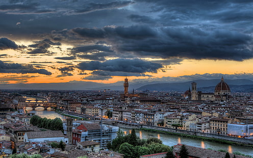 город, флоренция, италия, ренессанс, тоскана, HD обои HD wallpaper