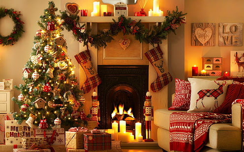 クリスマスツリー、クリスマス、 HDデスクトップの壁紙 HD wallpaper