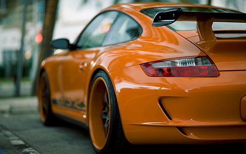 Porsche, Porsche 911, mobil, oranye, Porsche GT3, mobil oranye, kendaraan, Wallpaper HD HD wallpaper