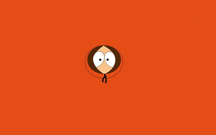 southpark character illustration, minimalism, South Park, orange background, Kenneth (Kenny) McCormick, Kenny McCormick, kenny, HD wallpaper