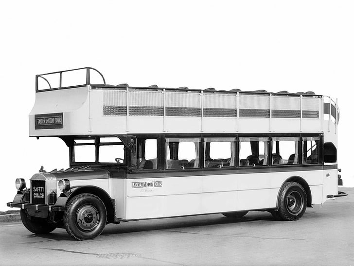 1921, autobús, autocar, cubierta, doble, fageol, retro, seguridad, transporte, Fondo de pantalla HD