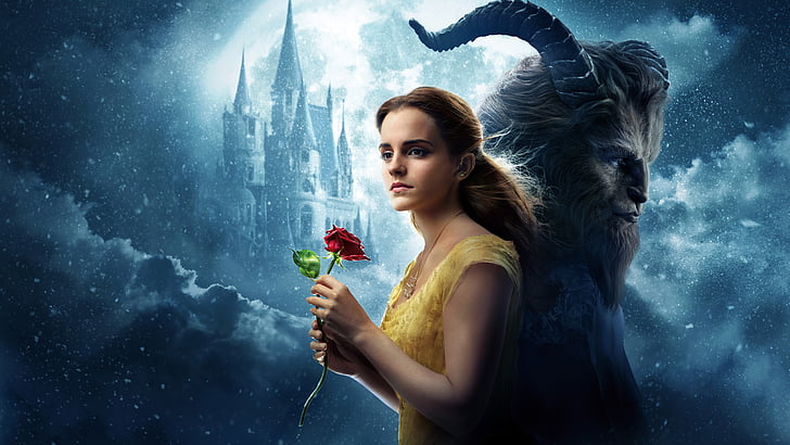 미녀와 야수, Belle, Emma Watson, 4K, 8K, 2017, HD 배경 화면