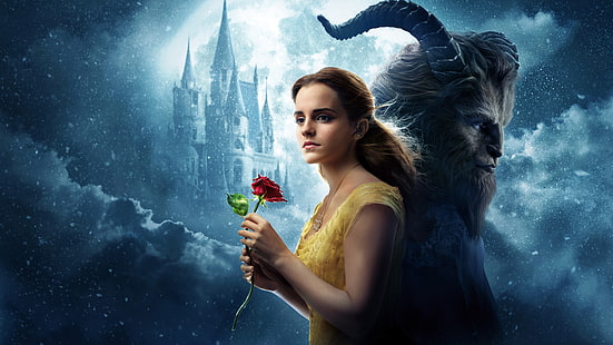 Beauty and the Beast, Belle, Emma Watson, 4K, 8K, 2017, HD wallpaper HD wallpaper