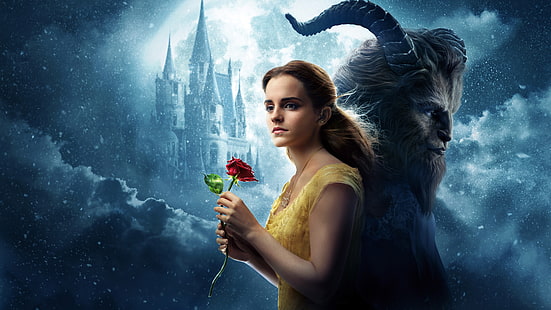 Emma Watson, Beauty and the Beast, 4K, Belle, 8K, 2017, HD wallpaper HD wallpaper