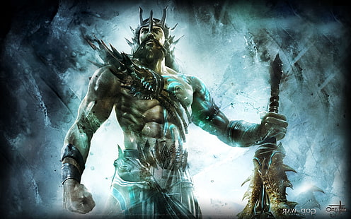 dios de la guerra, mitología, Poseidón, videojuegos, Fondo de pantalla HD HD wallpaper