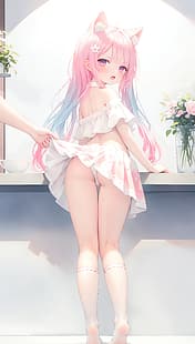 Tierohren, Katzenohren, Anime-Mädchen, HD-Hintergrundbild HD wallpaper