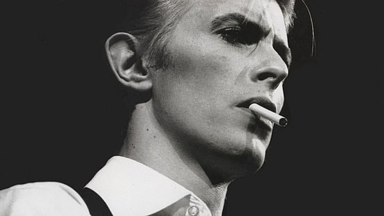 david Bowie, monochrome, Musicians, smoking, HD wallpaper HD wallpaper