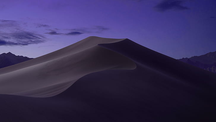 Mojave, desert, macOS, purple, photography, nature, sky, sand, HD wallpaper