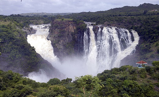 Shivanasamudra Falls - India, waterfalls, india, shivanasamudra falls, asia, nature and landscapes, HD wallpaper HD wallpaper