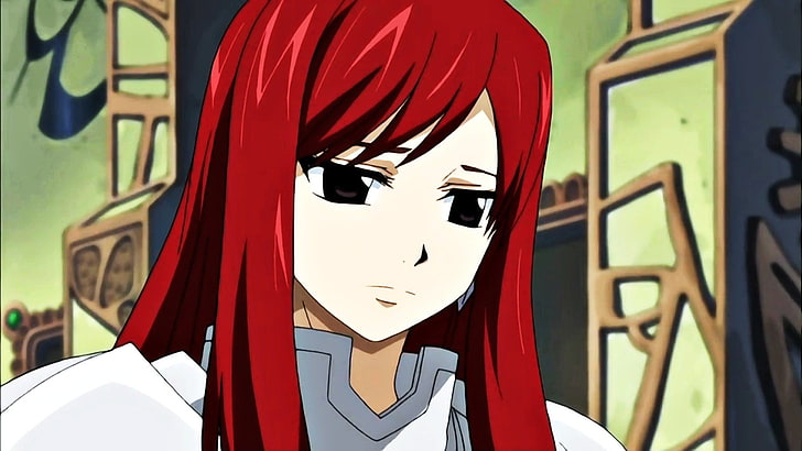rote und weiße Holzwanddekoration, Anime, Fairy Tail, Scarlet Erza, HD-Hintergrundbild