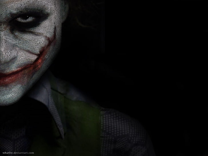 The Joker Hintergrundbild, Joker, typografische Porträts, Typografie, The Dark Knight, Batman, Filme, HD-Hintergrundbild