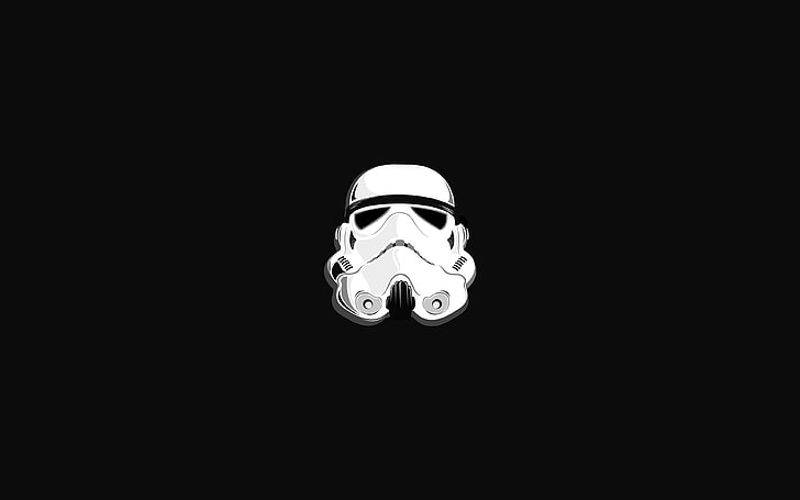 white Stormtrooper illustration, Star Wars, stormtrooper, helmet, minimalism, HD wallpaper
