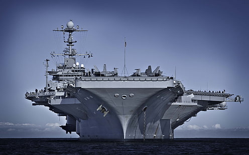 fond d'écran de navire gris, porte-avions, 'Merica, militaire, véhicule, Fond d'écran HD HD wallpaper