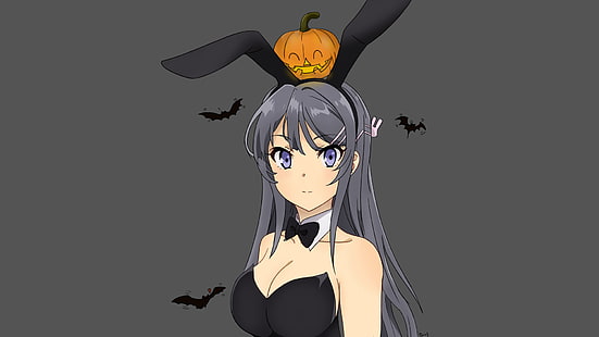  Anime, Seishun Buta Yarou wa Bunny Girl Senpai no Yume wo Minai, Costume, Mai Sakurajima, Pumpkinhead, HD wallpaper HD wallpaper