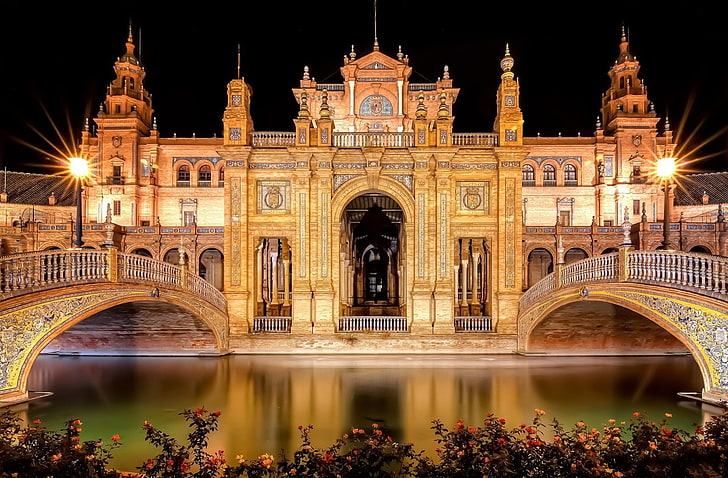 Denkmäler, Plaza de España, Sevilla, Spanien, HD-Hintergrundbild