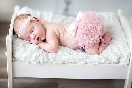 różowa tutu dla dziecka, dziecięca, buźka, słodka, niemowlę, niemowlę, noworodek, Tapety HD HD wallpaper