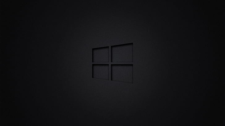 windows 10, windows, komputer, gelap, latar belakang sederhana, Wallpaper HD
