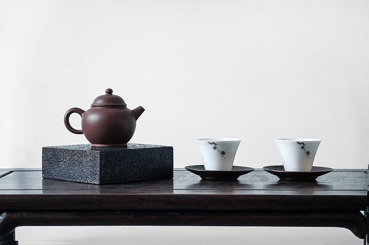 planta de chá, teaceremony, bule, preto, xícara, china, HD papel de parede