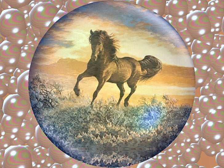 dancing horse art bay bubbles equine painting Persis Clayton Weirs sunset HD, animals, sunset, art, horse, painting, bubbles, bay, dancing, equine, persis weirs, persis clayton weirs, weirs, HD wallpaper