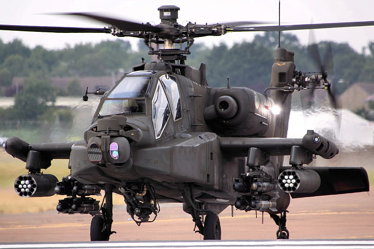 grauer Hubschrauber, AH-64 Apache, Fire Birds, Militärflugzeuge, Hubschrauber, Fahrzeug, Militär, HD-Hintergrundbild