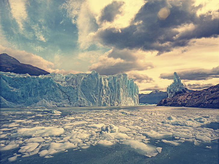 langit, air, es, gletser, Argentina, Patagonia, Gletser Perito Moreno, Taman Nasional Los Glaciares, Gletser Perito Moreno, Danau Argentino, Taman Nasional Los Glaciares, Danau Argentino, Wallpaper HD