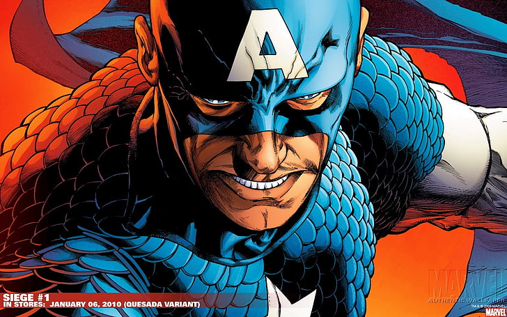 Marvel Captain America illustration, Marvel Comics, Captain America, bandes dessinées, Fond d'écran HD