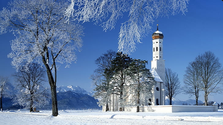Kuil salju musim dingin, Kuil, Musim Dingin, Salju, Wallpaper HD