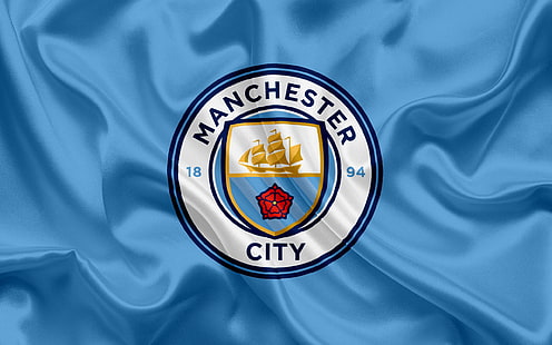 Футбол, Манчестър Сити, лого, лого, HD тапет HD wallpaper