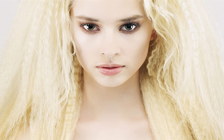 Blonde girl, hair, face, eyes, eyelashes, Blonde, Girl, Hair, Face, Eyes, Eyelashes, HD wallpaper