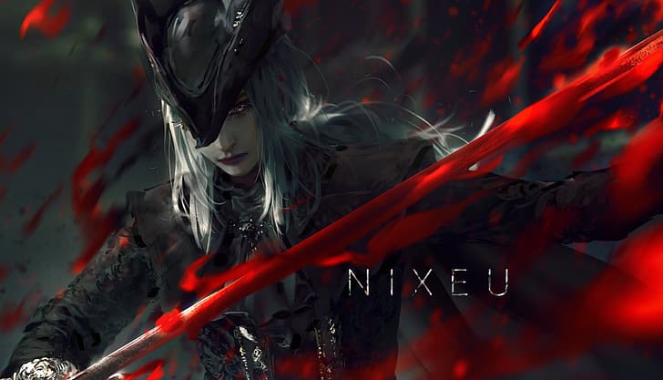 Nixeu, video game art, Lady Maria, Bloodborne, digital art, HD wallpaper