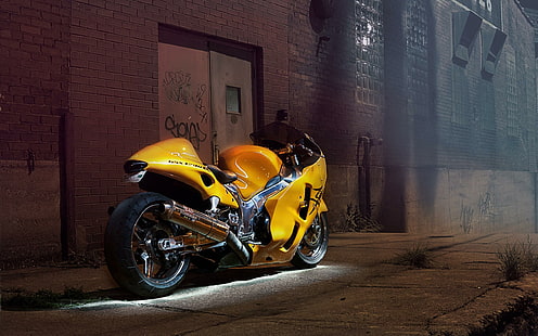 Suzuki GSXR Hayabusa, żółty rower sportowy, motocykle, 2560x1600, suzuki, suzuki gsxr, Tapety HD HD wallpaper
