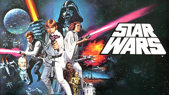 Yıldız Savaşları duvar kağıdı, Yıldız Savaşları, Darth Vader, Ölüm Yıldızı, Luke Skywalker, Prenses Leia, HD masaüstü duvar kağıdı HD wallpaper