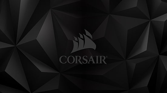 Corsairロゴ、Corsair、PCゲーム、ハードウェア、テクノロジー、コンピューター、ブランド、ロゴ、 HDデスクトップの壁紙 HD wallpaper