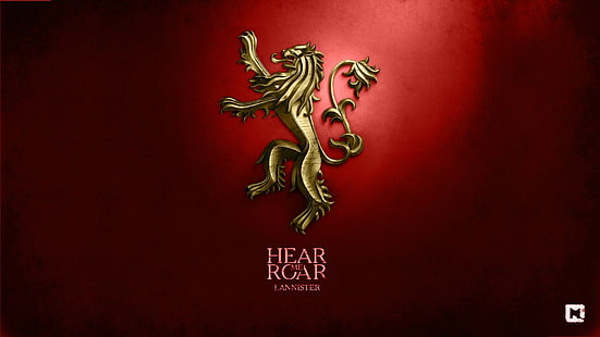 sigils, Game of Thrones, A Song of Ice and Fire, House Lannister, digital konst, HD tapet HD wallpaper