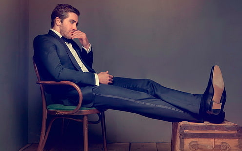 Jake Gyllenhaal Tankeväckande, pose, skådespelare, hollywood, seriös, HD tapet HD wallpaper