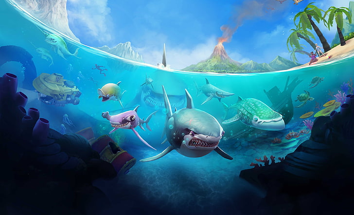 hungry shark world 4k hd  for  download, HD wallpaper