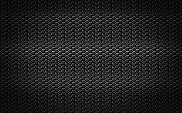 schwarze Tapete, Abstrakt, Sechseck, Muster, HD-Hintergrundbild