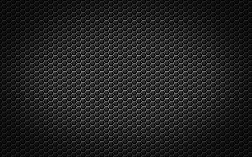 svart tapet, abstrakt, sexkant, mönster, HD tapet HD wallpaper