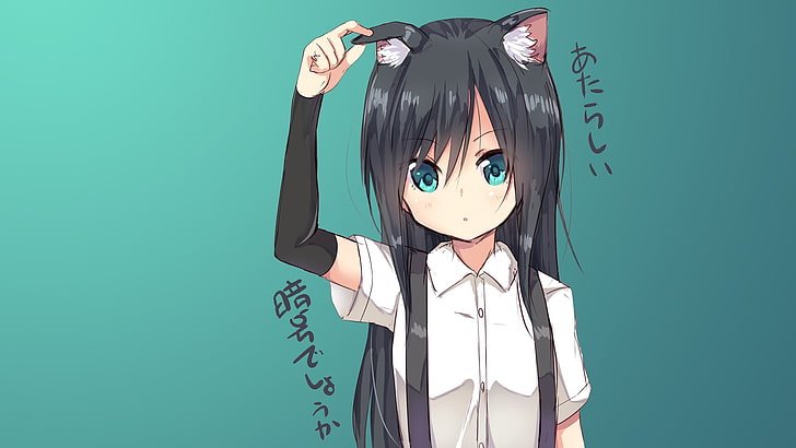 Anime, Anime Girls, lange Haare, Neko Works, Tierohren, Nekomimi, HD-Hintergrundbild