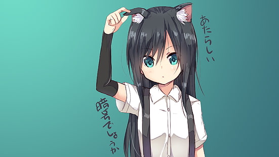 Anime, Anime Girls, lange Haare, Neko Works, Tierohren, Nekomimi, HD-Hintergrundbild HD wallpaper
