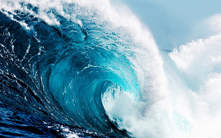 breaking wave, sea, foam, Nature, HD wallpaper