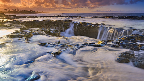 น้ำตก Timelapse Ocean Water Rocks Stones HD, ธรรมชาติ, มหาสมุทร, น้ำ, หิน, หิน, เวลาที่ล่วงเลย, น้ำตก, วอลล์เปเปอร์ HD HD wallpaper