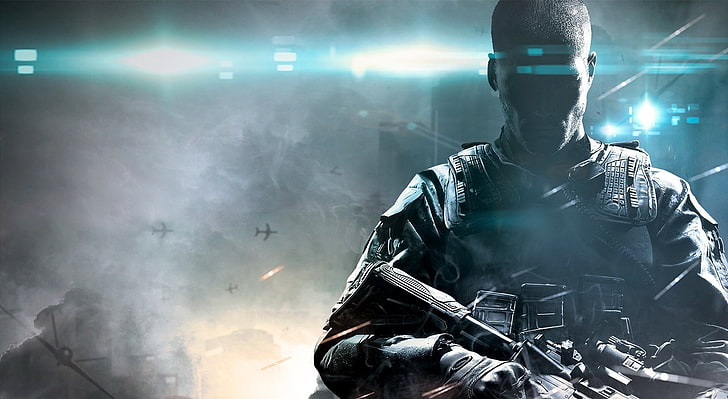 Call of Duty Black Ops II, ilustracja mężczyzna trzymający karabin, Gry, Call Of Duty, 2012, Cod Black Ops 2, Tapety HD