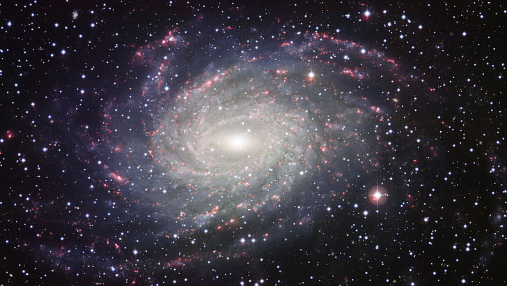 многоцветен тапет за галактика с млечен път, спирална галактика, като Млечния път, NGC 6744, HD тапет