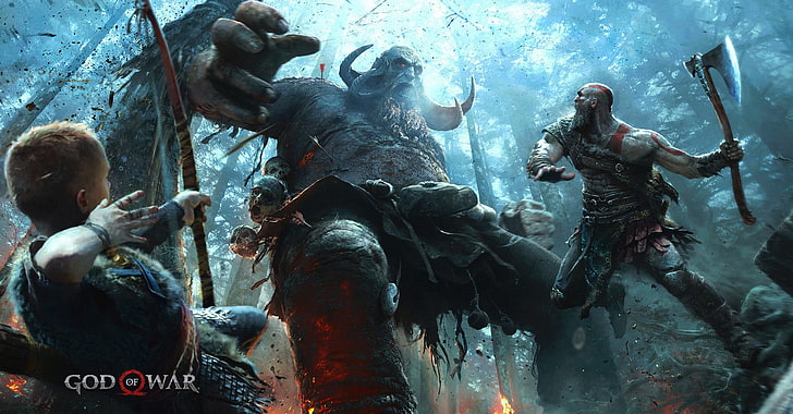 God of War digital wallpaper, jose daniel, God of War, creature, Kratos, fantasy art, videogiochi, God of War (2018), Sfondo HD