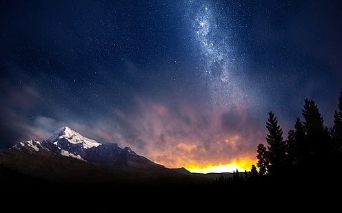 Швейцарское ночное небо, ночь, швейцарец, HD обои HD wallpaper