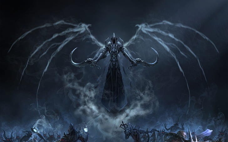 Blizzard, Art, Diablo 3, Background, Blizzard Entertainment, Minions, Fan Art, Reaper, Video Game, Reaper of Souls, Diablo III: Reaper of Souls, Никой не може да спре смъртта, Malthael Angel of Death, Angel of Death, Malthael, Демони, HD тапет